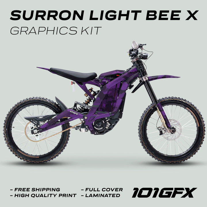 Surron Light Bee X Graphics Kit HEXOCAM Purple