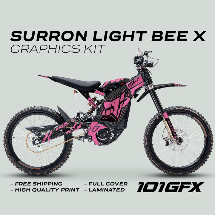 Surron Light Bee X Graphics Kit FOX STRIPES BLACK Pink