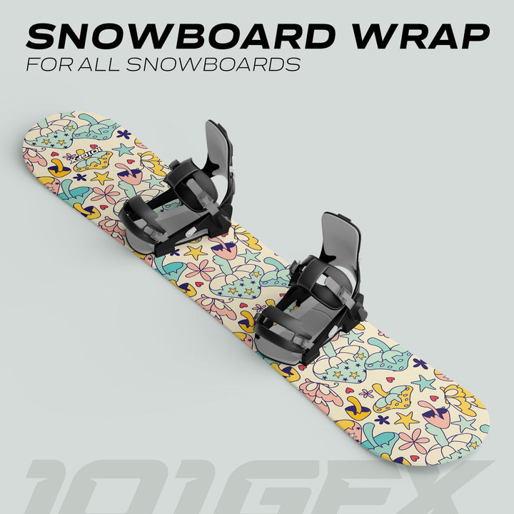 Snowboard Wrap MAGIC MUSHROOMS Snowboard sticker skin decals stickers