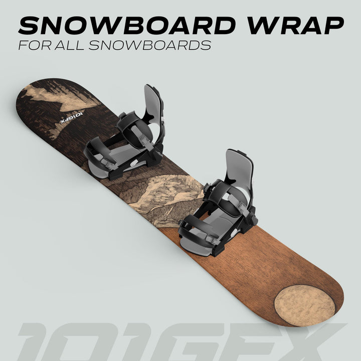 Snowboard Wrap WOODCUT MOONLIGHT Snowboard sticker skin decals stickers