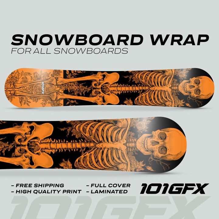 Snowboard Wrap RIDER FOREVER ORANGE Snowboard sticker skin decals stickers