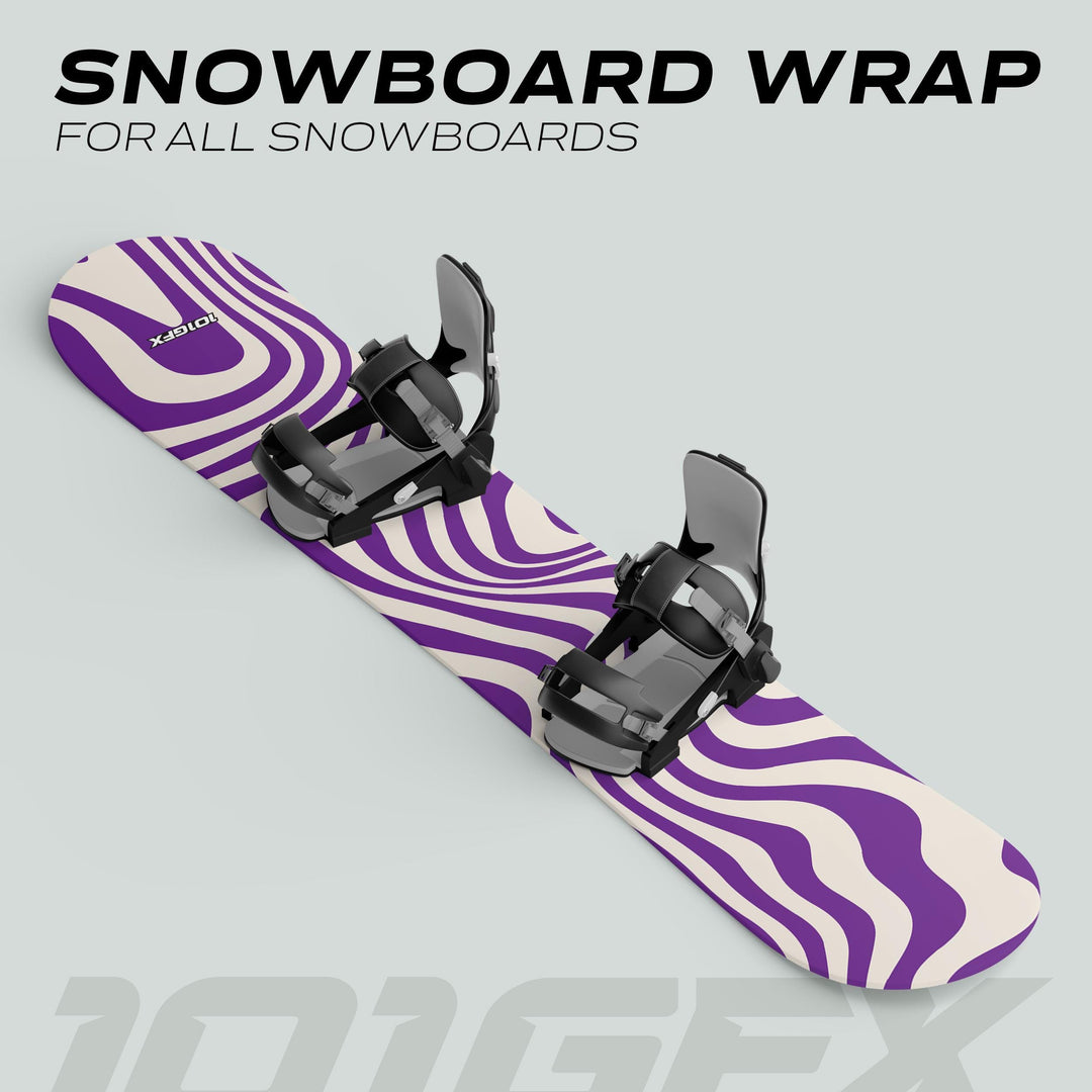 Snowboard Wrap WAVY WHITE PURPLE Snowboard sticker skin decals stickers