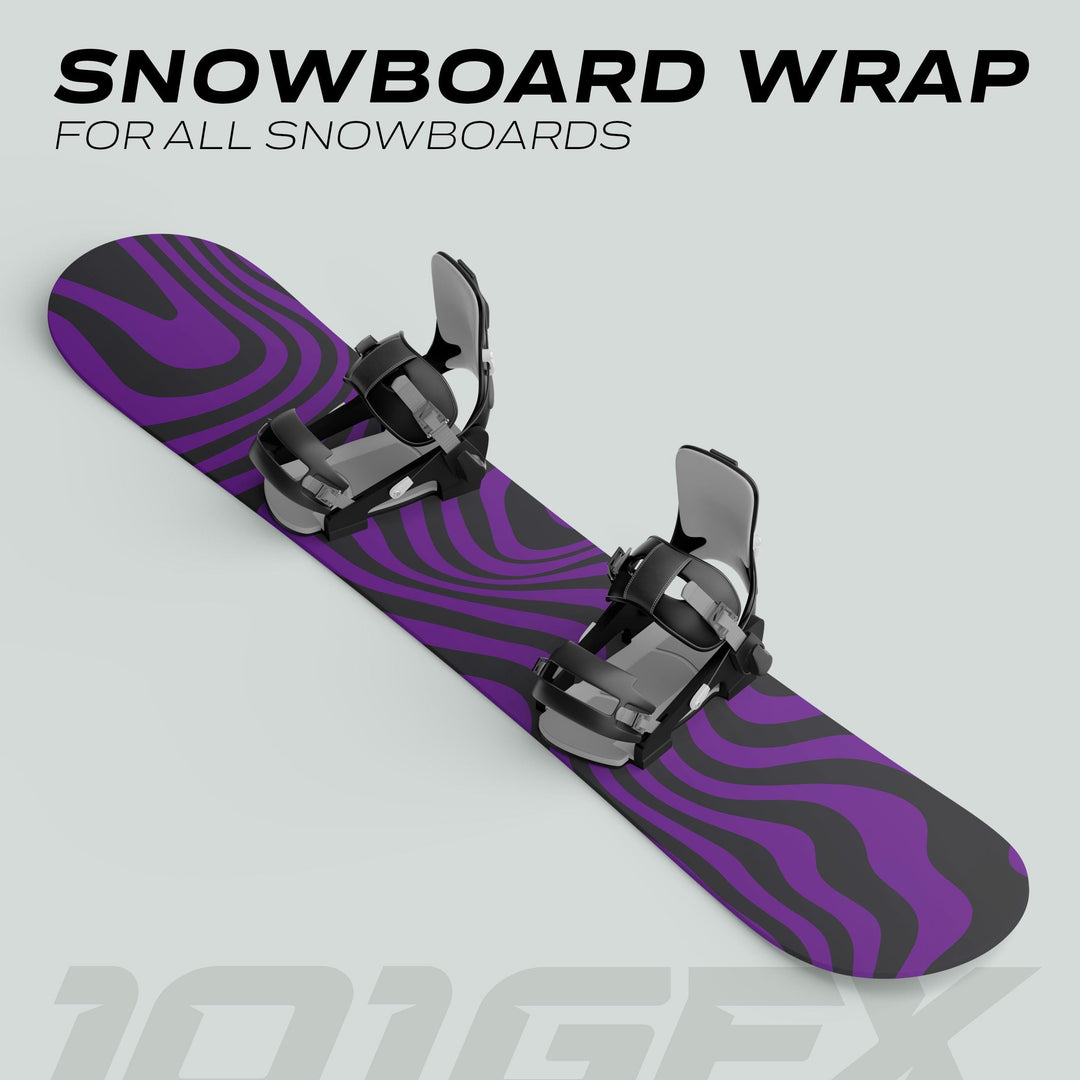 Snowboard Wrap WAVY BLACK PURPLE Snowboard sticker skin decals stickers