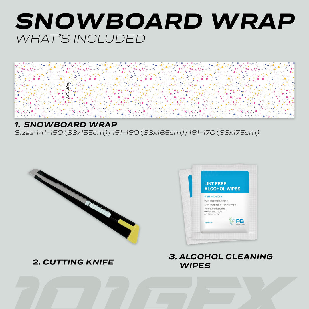 Snowboard Wrap SPLATS WHITE Snowboard sticker skin decals stickers