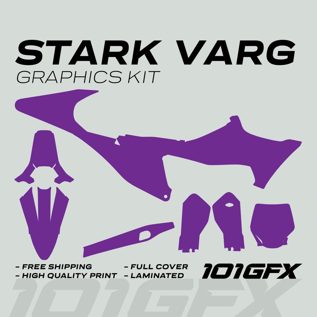 Stark Varg Graphics Kit SOLID COLOR PURPLE Stickers Laminated Stark Future Varg Decals Mono Color