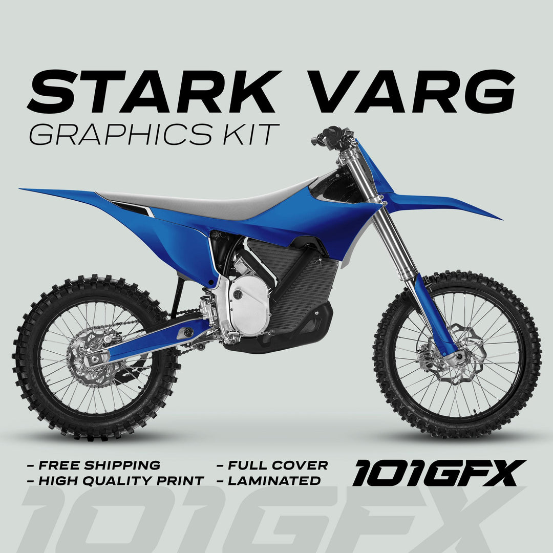 Stark Varg Graphics Kit SOLID COLOR BLUE Stickers Laminated Stark Future Varg Decals Mono Color