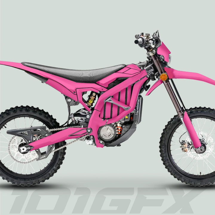 Surron Ultra Bee Graphics Kit SOLID COLOR PINK Decals Stickers Laminated eBike Sur-Ron Ultra Decals Wrap Protection Mono Color